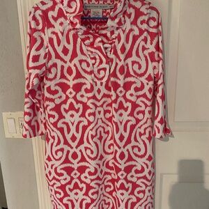 Gretchen Scott Vibrant Pink and White Dress